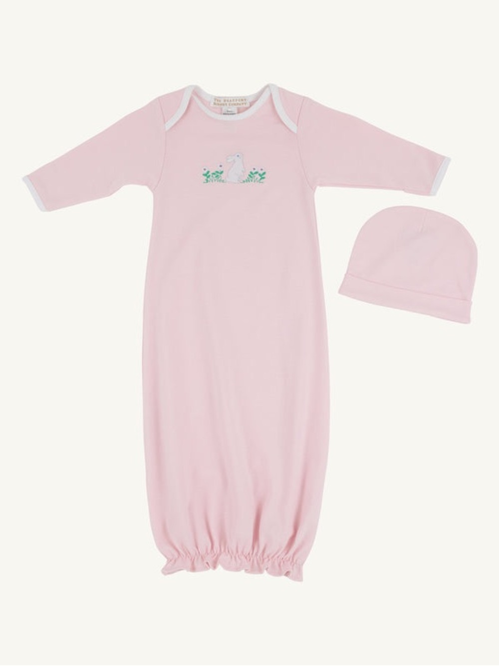 TBBC Adorable Everyday Set - Palm Beach Pink with Bunny Embroidery, 0-3M